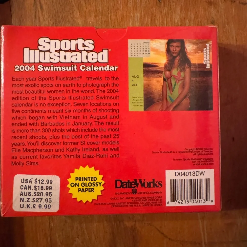 Vintage Sports Illustrated 2004 Swimsuit Calendar New Factory Sealed